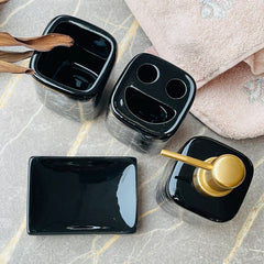 Bathroom Set Marble Black Set Of 4Pcs