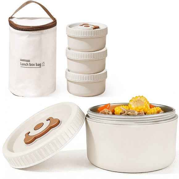 Insulated 410 Stainless Steel Lunch Box Leak Proof Microwaveable Portable Stackable Bento Box