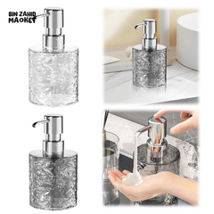LUXURY TRANSPARENT SOAP DISPENSER BOTTLE โ REUSABLE HAND PUMP FOR SHOWER GEL SHAMPOO & LIQUID SOAP