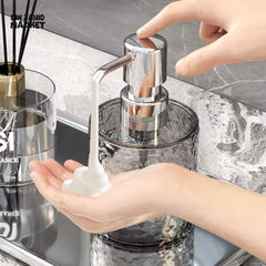 LUXURY TRANSPARENT SOAP DISPENSER BOTTLE โ REUSABLE HAND PUMP FOR SHOWER GEL SHAMPOO & LIQUID SOAP