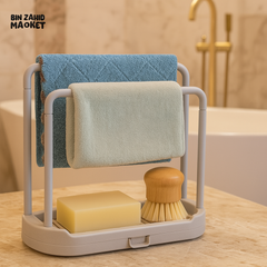 MULTIFUNCTIONAL TOWEL & BRUSH HOLDER FOR LUXURY BATHROOM ORGANIZATION โ SOAP STORAGE RACK