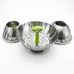Collapsible/Nesting Stainless Steel Vegetable Steamer Basket Set