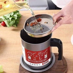 Oil Filter Oil Pot Non Stick Material 1.4L Capacity