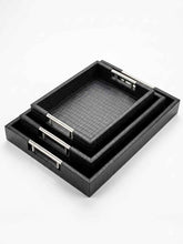 Leather Premium Quality 3pcs Tray Set