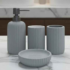 Grey Matt Finish 4Pcs Bathroom Set