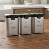 3Pcs Set Stainless Steel Airtight Canister storage Box Tea Milk Sugar 500gram Capacity