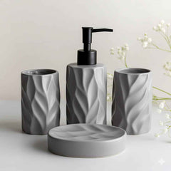 Ceramic Bathroom Set 4pcs Grey