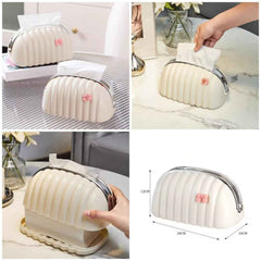 Premium Plastic Material With Bow Tissue Box