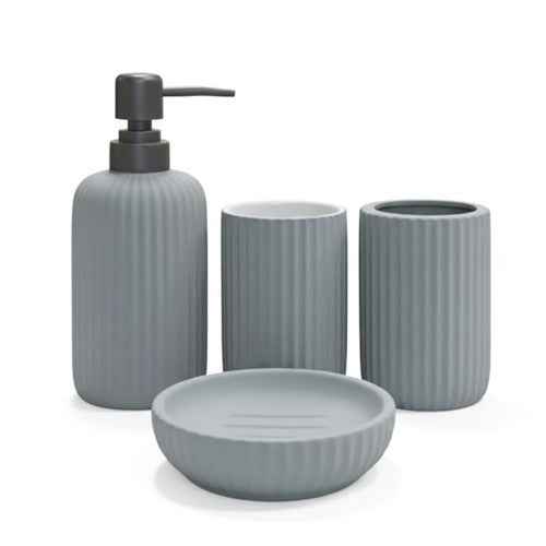 Grey Matt Finish 4Pcs Bathroom Set
