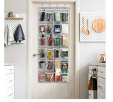 24-Pocket Over-the-Door Hanging Storage Organizer With Metal Hanger