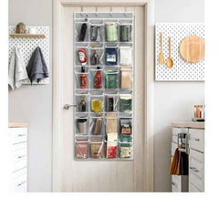 24-Pocket Over-the-Door Hanging Storage Organizer With Metal Hanger