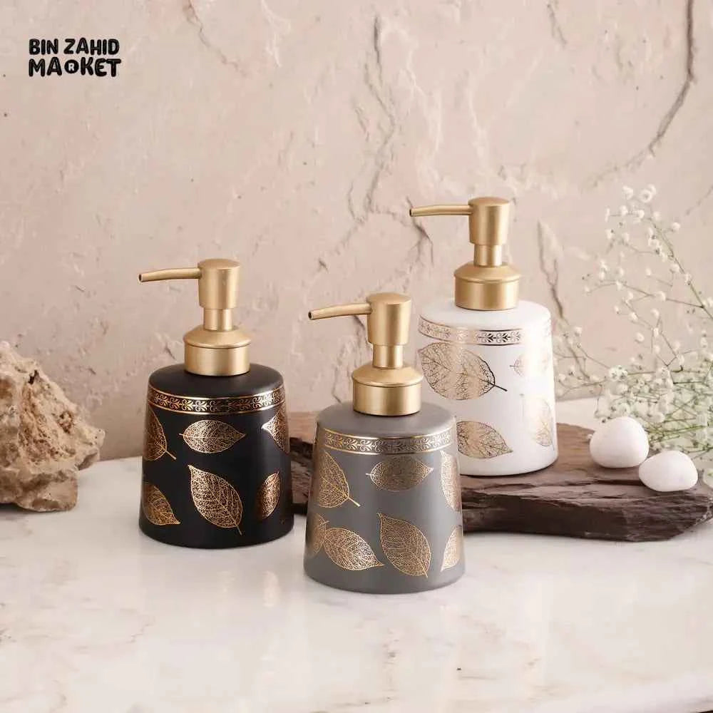SERENITY CERAMIC SOAP & LOTION DISPENSER ELEGANT BATHROOM COUNTERTOP ACCESSORY