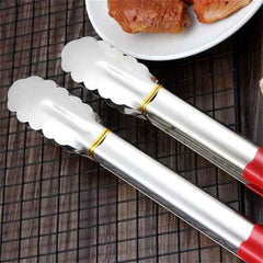 Stainless Steel Food Tongs Kitchen Tongs Bread Tongs BBQ Tongs Cooking Tools 9-Inch