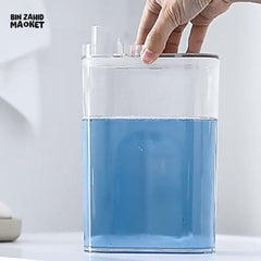 TRANSPARENT LIQUID & POWDER DISPENSER โ MULTI-PURPOSE STORAGE CONTAINER FOR LAUNDRY, CLEANING & KITCHEN USE WITH EASY POUR SPOUT