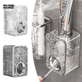 WALL MOUNTED AUTOMATIC TOOTHPASTE DISPENSER & TOOTHBRUSH HOLDER โ BATHROOM ORGANIZER WITH STORAGE RACK