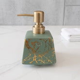 Ceramic Green Marble Soap Dispenser with Gold Pump