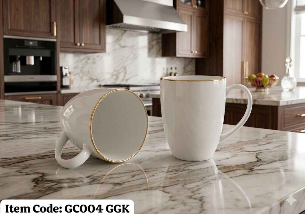 Gold Rim Mug Duo