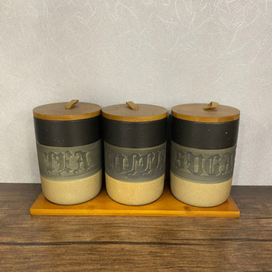 Tea Coffee Sugar Jar set 3