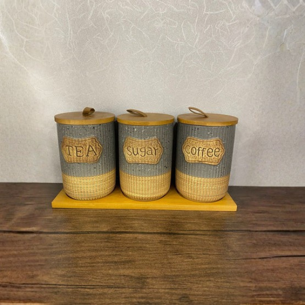 Tea Coffee Sugar Jar  set 4