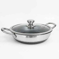Stainless Steel Wok with Glass Lid
