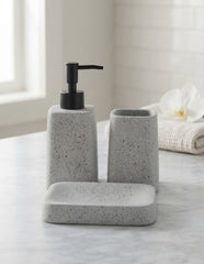 Speckled Stone Bathroom Accessory Set (Grey)