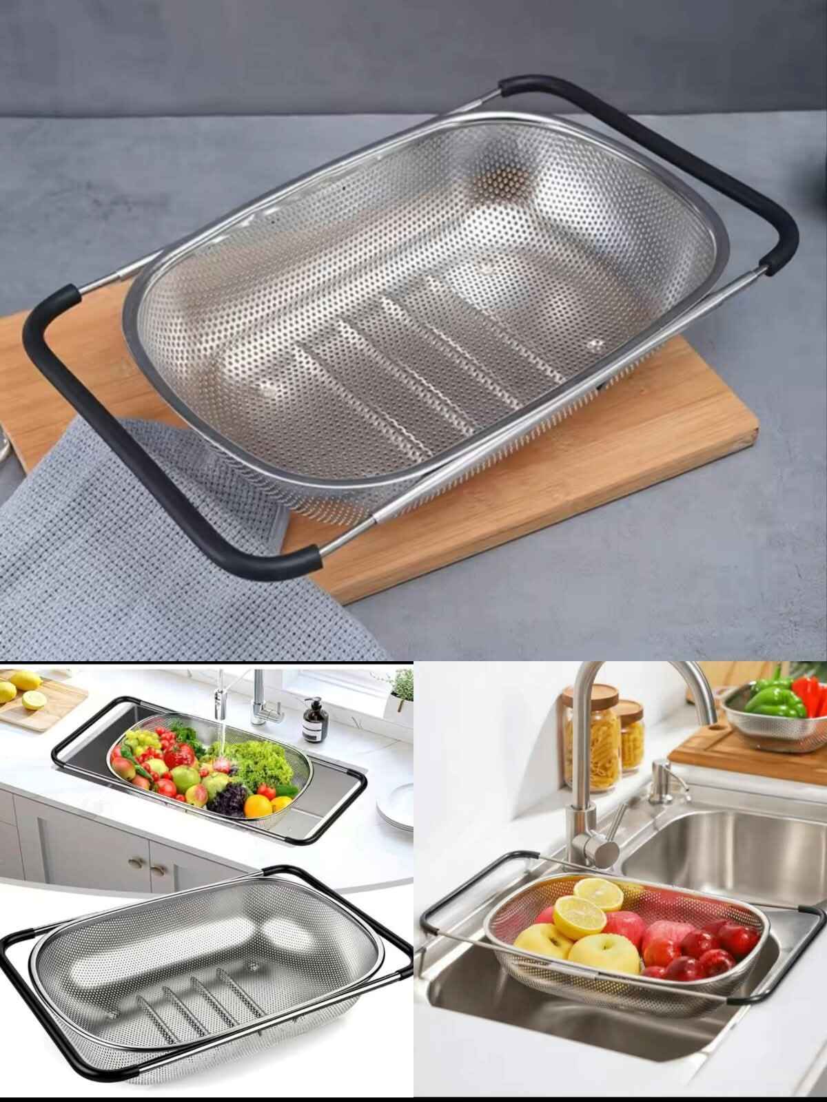 Over-the-Sink Expandable Colander