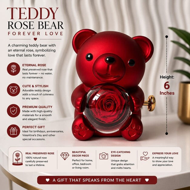 Teddy Rose Bear — Forever Love (Infographic)