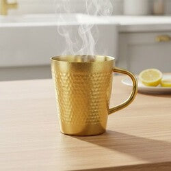 Hammered Gold Mug with Handle