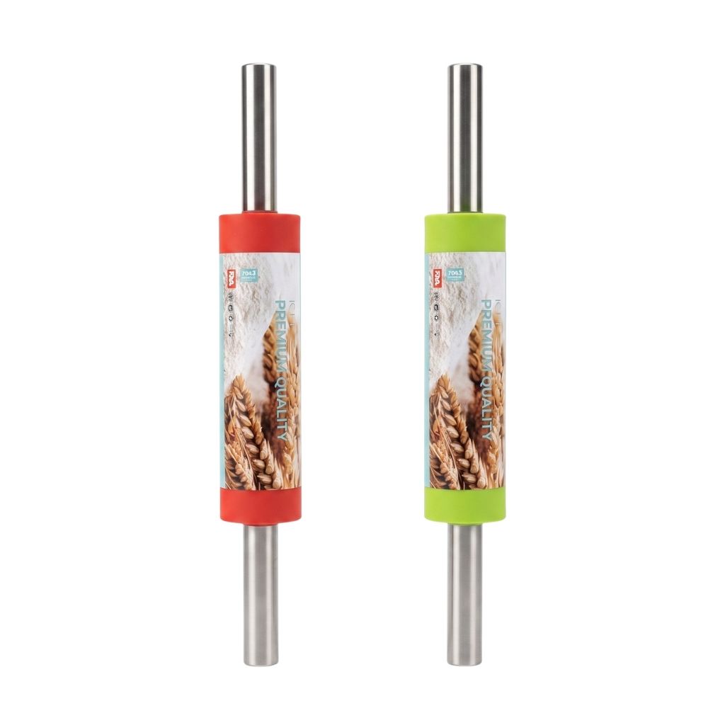 Stainless Steel Rolling Pin with Silicone Handle