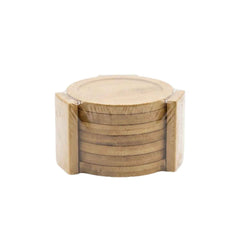 Wooden Bamboo Round Tea Coasters (Set)