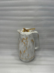 Marble-Finish Thermal Carafe (White/Gold)