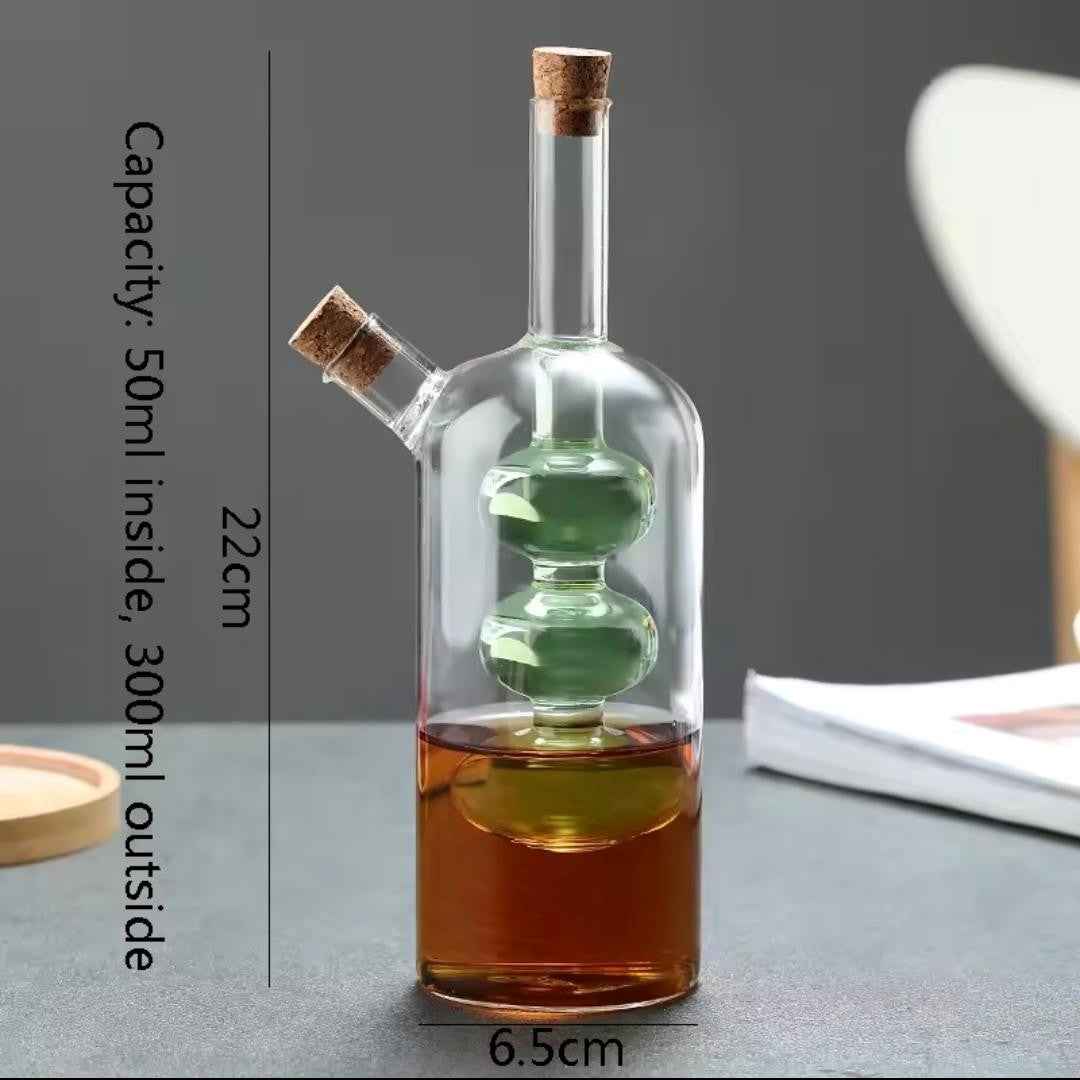 Dual-Chamber Glass Oil & Vinegar Dispenser