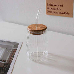 Glass Sipper Tumbler with Bamboo Lid