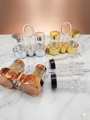 Cruet Condiment Jar Set with Ring Handle
