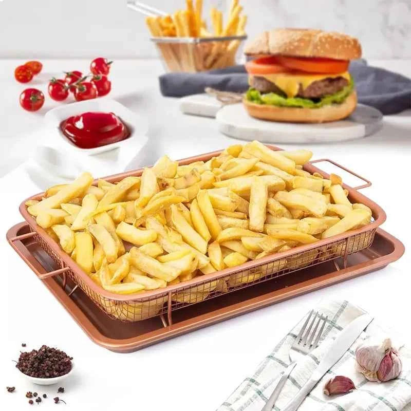 Stylish Metal Mesh Serving & Crisper Tray