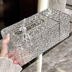 Acrylic Tissue Box with Remote Holder – Multi-Functional Organizer for Tissues & Remotes