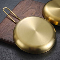 Gold Stainless Steel Frying Pan with Long Handle