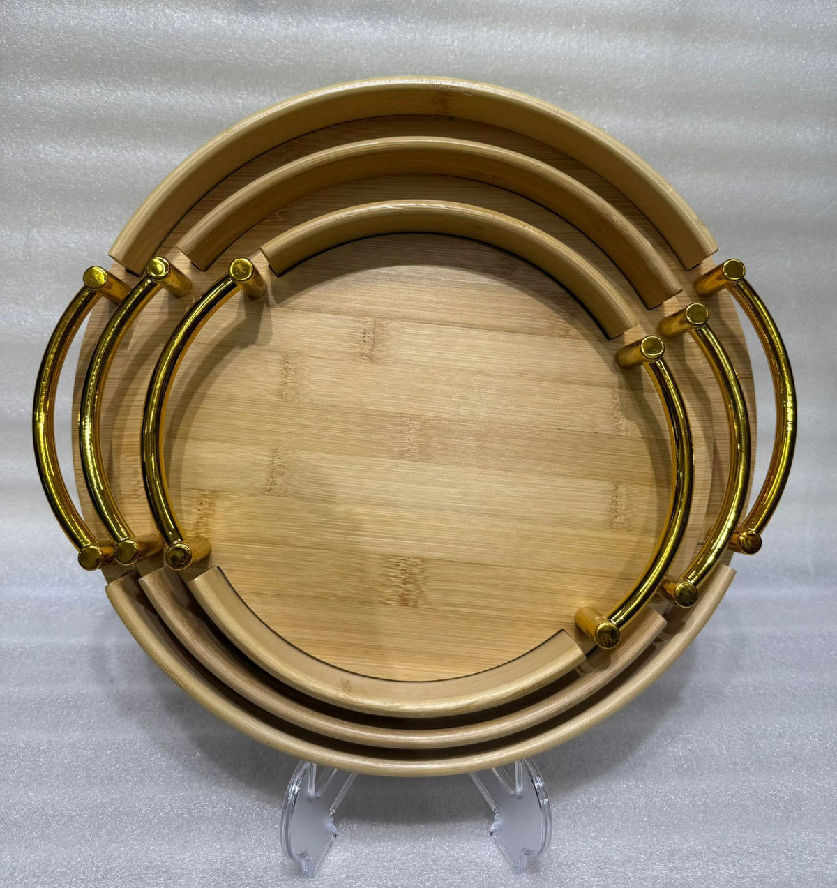 High Quality Wooden Tray Set 3Pcs With Handle