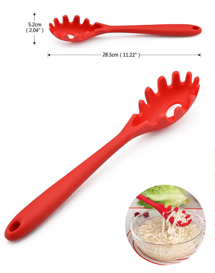 Silicone Spaghetti Spoon Noodle Fork Server Heat Resistant Kitchen Cooking Tool