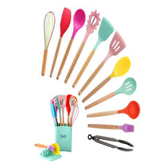 5-Piece Silicone Cooking Spoon Set | Non-Scratch, Heat-Resistant Kitchen Utensils | Spatula, Slotted Spoon & Serving Tools