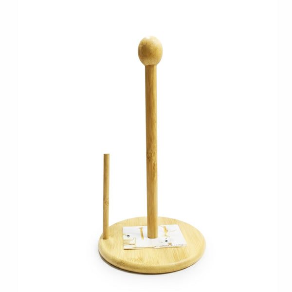 Natural Bamboo Wood Paper Towel Holder – Countertop Roll Dispenser for Kitchen & Dining