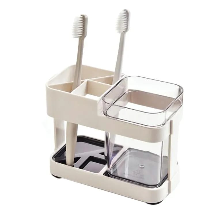 Multifunctional Toothbrush & Toothpaste Holder Organizer | Bathroom Counter Storage Stand