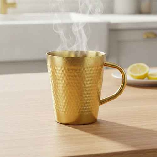 Gold Hammered Mug