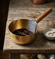 Brass Sauce Pan with Wooden Handle