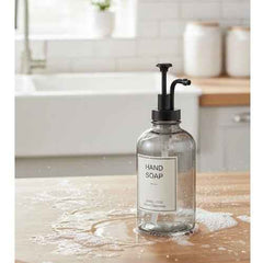 Glass Hand Soap Dispenser with Black Pump