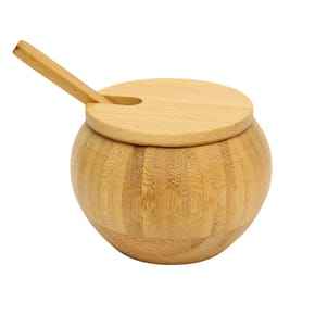 Bamboo Sugar Bowl with Lid and Spoon