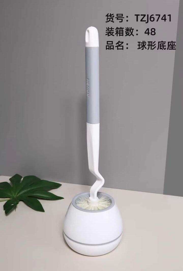 Toilet Brush with Round Ball-Shaped Holder Base