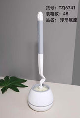 Toilet Brush with Round Ball-Shaped Holder Base