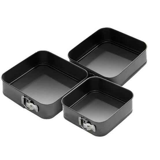 Non-Stick Square Springform Cake Pans (Set of 3)