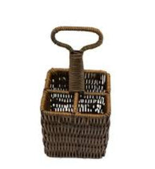 Rattan Woven Cutlery Caddy with Handle